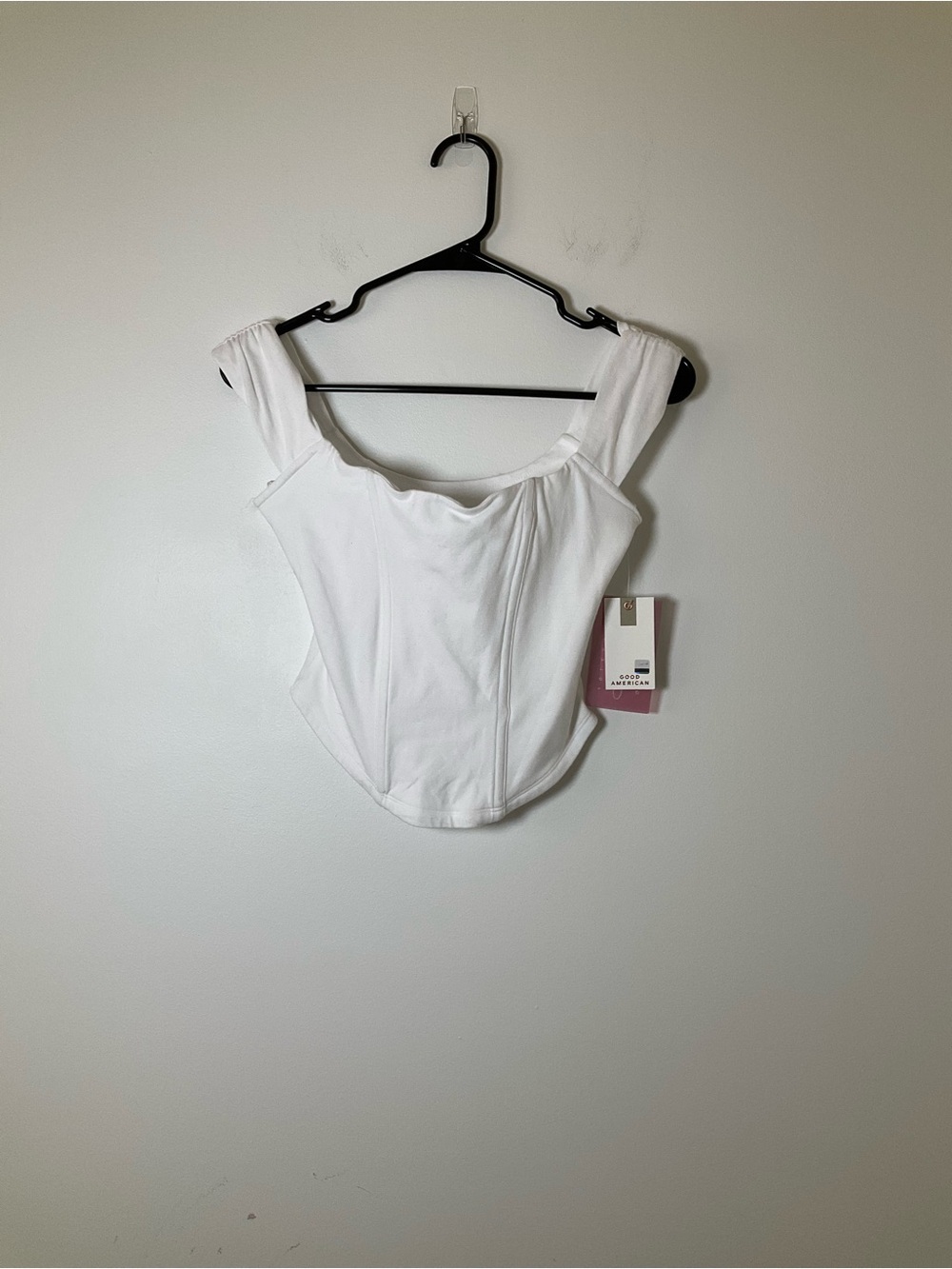 Good American x Dolly Corset Crop Top White NWT Small